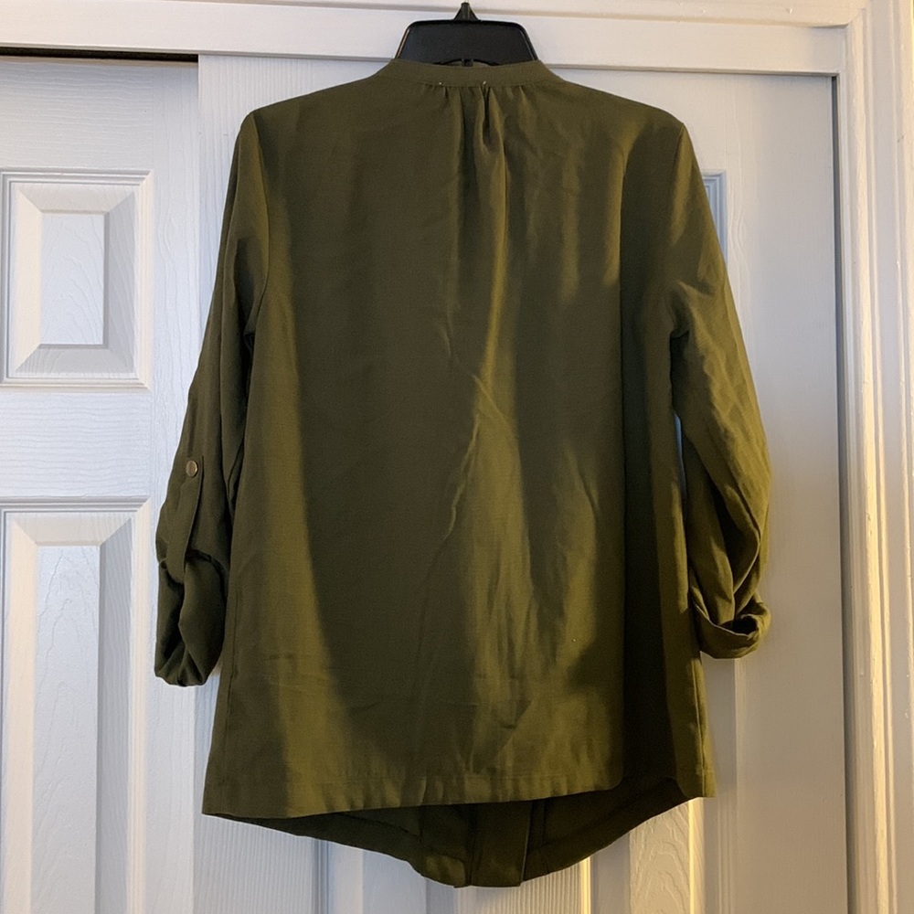NWT Nine West Dark Olive Green Utility Jacket, Size Small - Picture 9 of 12
